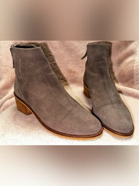 Steve Madden Women's Legally Suede Leather Booties - Color: Gray Size: 5.5
